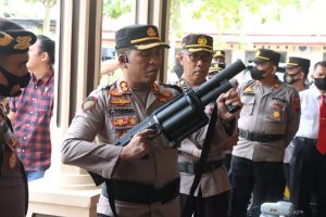 Dalmas Polres Pati Dalam Rangka Kesiap Siagaan Menghadapi Situasi Kenaikan BBM, Pagi ini Dilakukan Pengecekan .