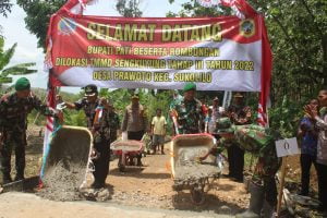 Pembukaan TMMD Sengkuyung Tahap III 2022 Kodim Pati Dipusatkan di Desa Prawoto .