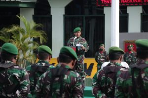 Dandim 0718/Pati Letkol Inf Catur Irawan, S.I.P, M.I.P Menjadi Irup Dalam Upacara Tujuh belasan Di Halaman Makodim