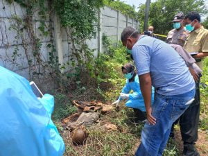 Ditemukan di Batangan Sebujur Jasad Orang Tidak Dikenal Diperkirakan Sudah Meninggal Dua Bulan Lalu.