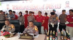 Refleksi Capaian Polresta Pati 2022 dalam Konferensi Pers Penghujung Tahun.