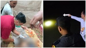 Ditemukan Jasad Tenggelam di Sungai Wotan, Polsek Sukolilo Lakukan Olah TKP