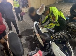 Antisipasi Balap Liar di Malam Minggu, Sat Lantas Polresta Pati Laksanakan Blue Light Patrol
