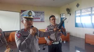 Sosialisasi Larangan Knalpot Brong, Unit Kamsel Satlantas Sambangi SMA Muhammadiyah 1 Pati