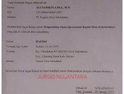 Beredar Surat Tugas Sakti Pengumpulan Dana Operasional dari Pj Kades Sukadanu