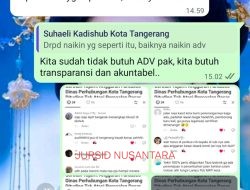 Dugaan Anggaran ‘Fiktif’ Dinas Perhubungan Kota Tangerang Semakin Panas, Kadishub Dinilai Ancam Wartawan