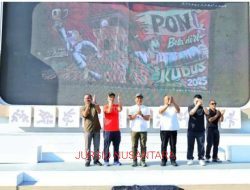 Tifo Raksasa Telah Dikibarkan Tanda PON Bela Diri 2025 Siap Digelar di Kudus
