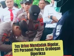 Tes Urine Mendadak Digelar, 211 Personel Polres Grobogan Diperiksa